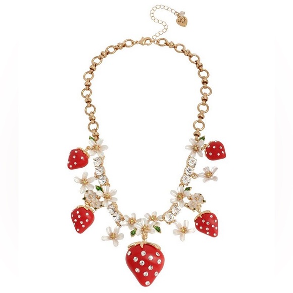 Betsey Johnson Strawberry Frontal Necklace - Picture 5 of 5